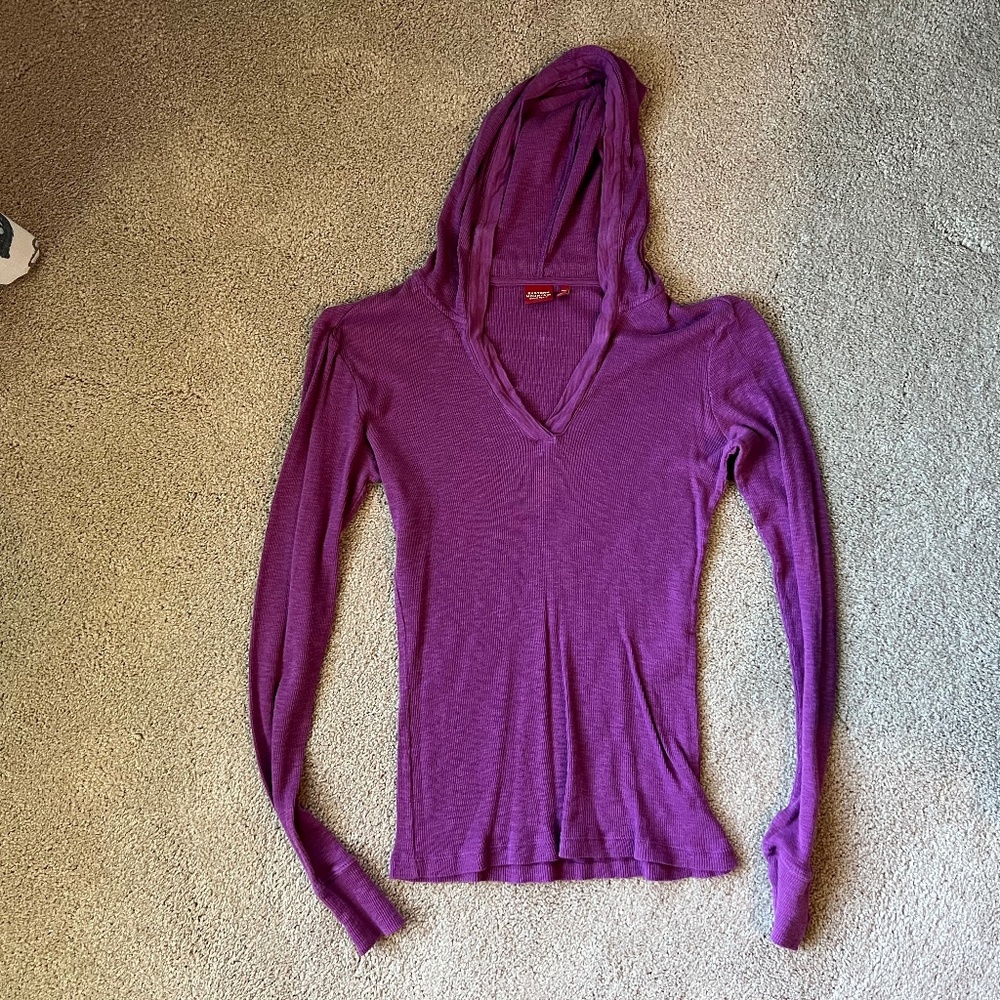 Eastern Mountain Sports Fuchsia Hooded Long Sleeve T Size S